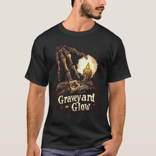 Graveyard Glow - Skelet Halloween T-shirt (Voorkant)