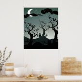 Graveyard gothique tombes arbres Poster (Cuisine)