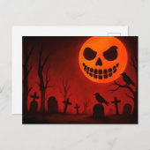 Graveyard Grinning Moon Feestdagenkaart (Voorkant / Achterkant)