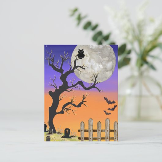 Graveyard Halloween Briefkaart (Staand voorkant)