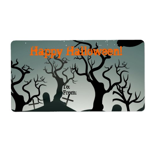 Graveyard Halloween Gift Label Label (Voorkant)