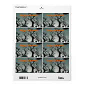 Graveyard Halloween Gift Label Label (Full Sheet)