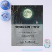 Graveyard Halloween party Flyer (Enkel)