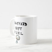 Graveyard Shift Fuel Blanc Halloween Coffee Mug (Devant gauche)