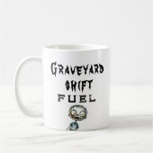 Graveyard Shift Fuel Blanc Halloween Coffee Mug (Gauche)