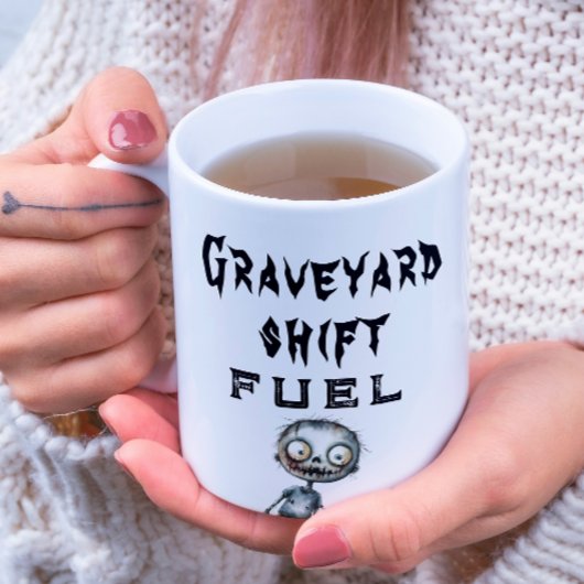 Graveyard Shift Fuel Blanc Halloween Coffee Mug