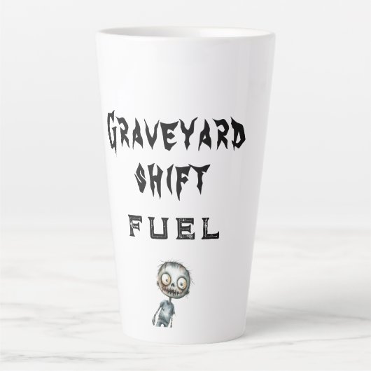 Graveyard Shift Fuel White Halloween Latte Mok (Voorkant)