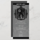 Graveyard Vows Black & Grey Gothic Wedding Menu (Voorkant / Achterkant)