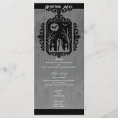 Graveyard Vows Black & Grey Gothic Wedding Menu (Voorkant)
