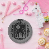 Graveyard Vows Black & Grey Gothic Wedding Papieren Bordje (Feest)