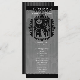 Graveyard Vows Black & Grey Gothic Wedding Program Menu