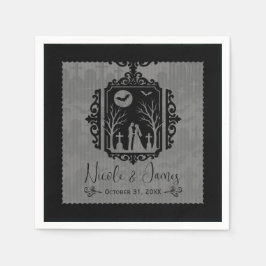 Graveyard Vows Black & Grey Gothic Wedding Servet