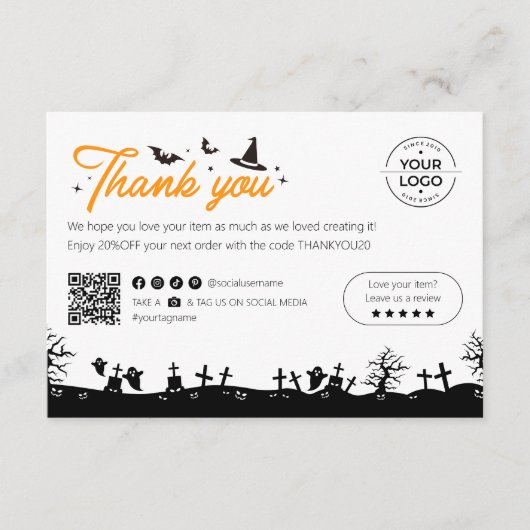 Graveyard Witchy & Wonderful Halloween Bedankt (Voorkant)