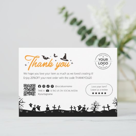 Graveyard Witchy & Wonderful Halloween Bedankt (Staand voorkant)