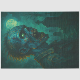 Graveyard Zombie onder volle maan Gothic Undead Tissuepapier