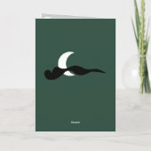 Graveyard zwart en grijs Halloween Kaart (Achterkant)