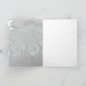Graveyard zwart en grijs Halloween Kaart (Binnen)