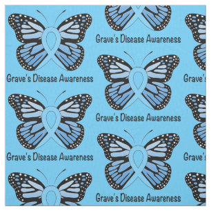 Graveziekte met butterfly Awareness Ribbon Stof