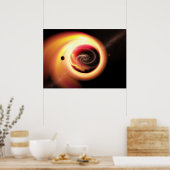 Gravitatielens - Zwarte Hole en Melkweg Poster (Keuken)