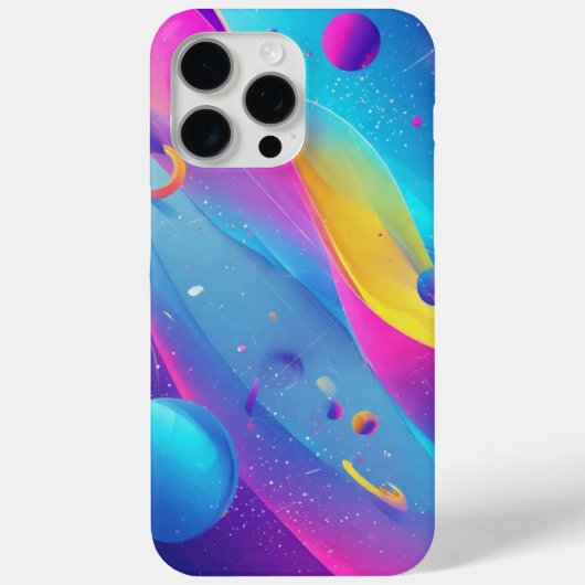 Gravity Flow: Neon Abstract Art Phone Case (Achterkant)