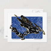 GRAVITY-SLED-in blauw Briefkaart (Voorkant / Achterkant)