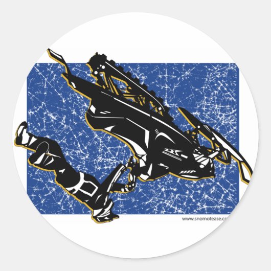 GRAVITY-SLED RONDE STICKER (Voorkant)