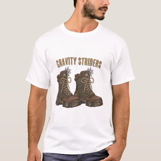 Gravity Striders hiking boots design T-Shirt | out (Devant)