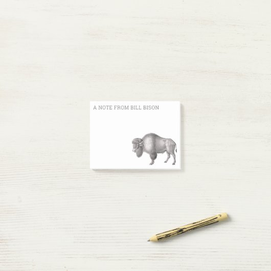 Gravure ancienne d'un bison ou d'un bison Post-it  (Sur un bureau)