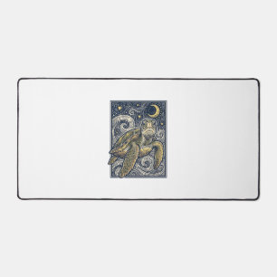 Gravure ancienne tortue marine nuit étoilée
