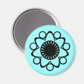 Gravure avec aimant à fleur de vie, noir (Recto/Verso)