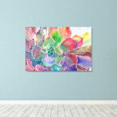 Gravure de toile succulente rosette colorée (Insitu (Plancher de Bois))