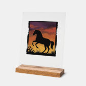 Gravure occidentale silhouette de cheval au couche (Angle)