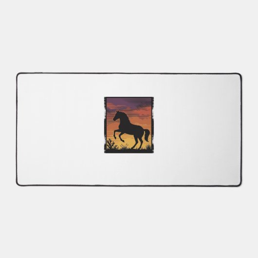 Gravure occidentale silhouette de cheval au couche (Recto)