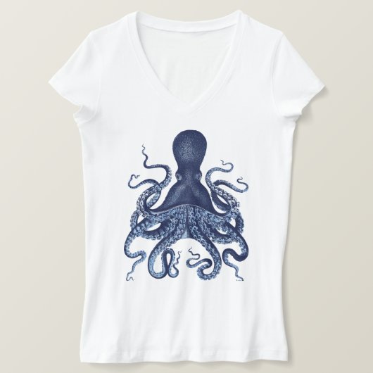  gravure, Octopus, Kraken, Nautisch, T-shirt (Design voorkant)