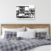 Gravure Skyline et STI en toile noir et blanc (Insitu(Chambre))