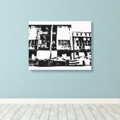 Gravure Skyline et STI en toile noir et blanc (Insitu (Plancher de Bois))