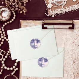  gravure van een mooi vrouwengezicht ronde sticker