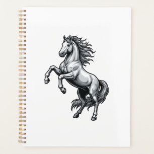 Gravure Vintage Cheval Cabré Design Vectoriel_1