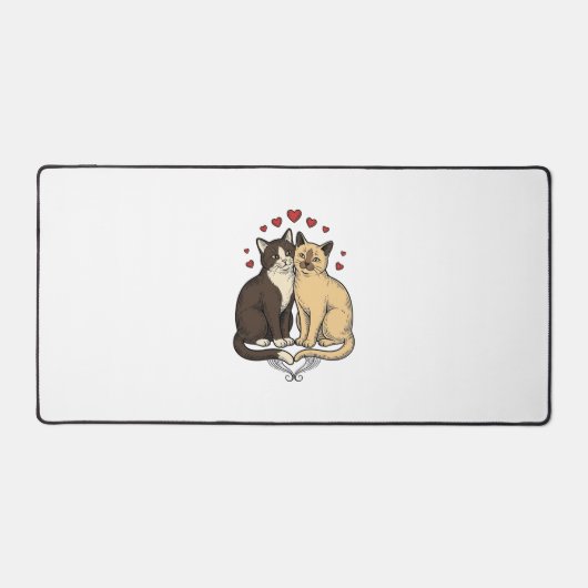 Gravure Vintage Couple de Chat Mignon Design d'Amo (Recto)