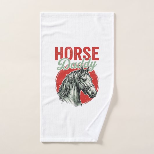 Gravure vintage de papa cheval (Serviette à main)