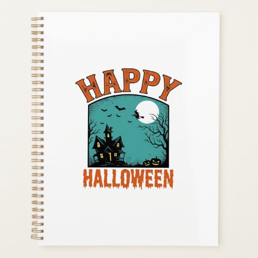 Gravure Vintage Joyeux Halloween Maison Hantée De (Devant)