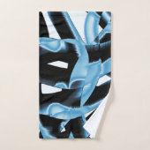 Gravures ou rubans bleus et noirs détruits (Serviette à main)