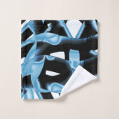 Gravures ou rubans bleus et noirs détruits (Gant de toilette)