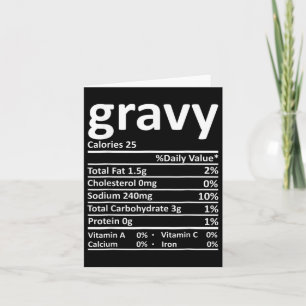 Gravy Nutrition Facts Fun Thanksgiving Christmas F Kaart
