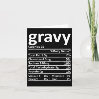 Gravy Nutrition Facts Fun Thanksgiving Christmas F Kaart