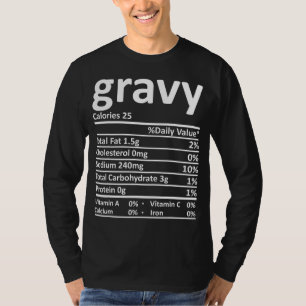 Gravy Nutrition Thanksgiving Costume Food Facts Ch T-shirt
