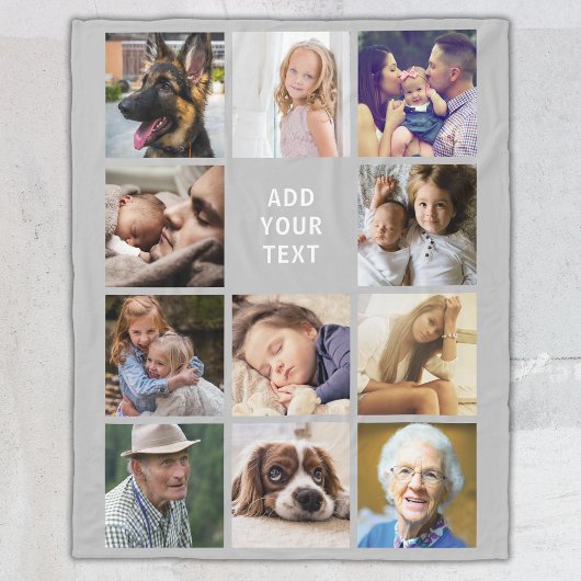 Gray 11 Foto-collage Fleece Deken
