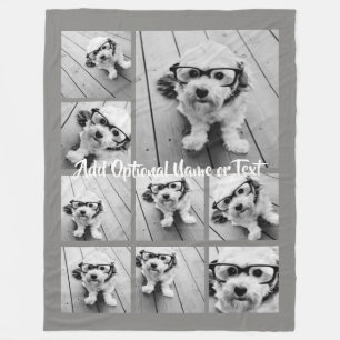 Gray 9 Photo Instagram Collage - KAN KLEUR bewerke Fleece Deken