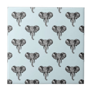 Gray African Elephant Pattern Tegeltje