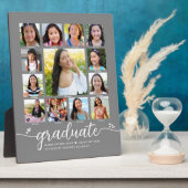 Gray Afstuderen K-12 Modern Script Photo Collage Fotoplaat (Zijkant)